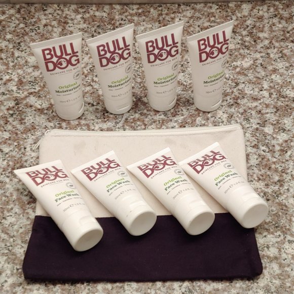 NEW Set of 8 TSA Approved Bulldog Men's Skincare Travel Set with carrying case - Picture 2 of 9